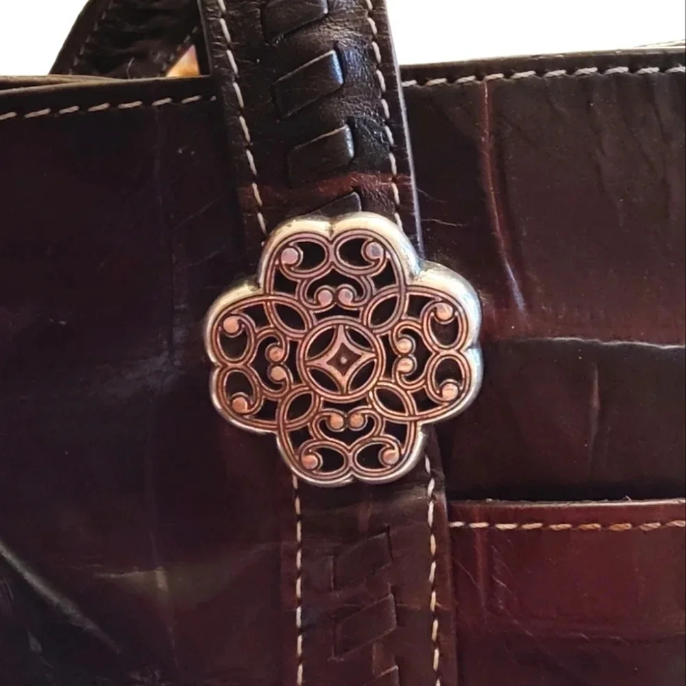 Brighton Croco Short Tote Bag EUC ❤️ - Picture 4 of 15